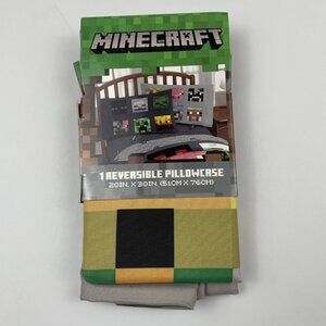Minecraft Kids’ Reversible Standard Pillowcase 20”x30”- 1 Pack